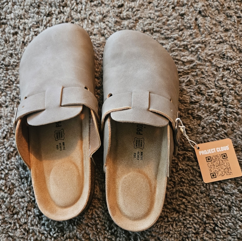 Project Cloud Women’s Genuine Suede Footbed Clogs - Benton Tan- Action Leather